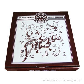 Pizza Box, Made of Brown Kraft Paper and E-Flute, Customized Size and Design are Available